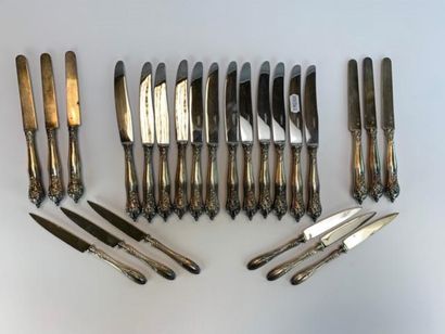 12 entremet knives with silver handle, rockery...
