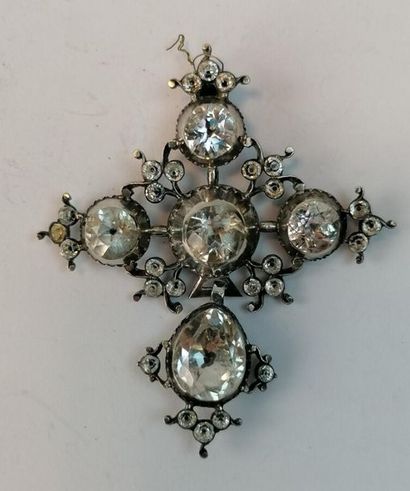 Piece of Norman cross in silver, decorated...