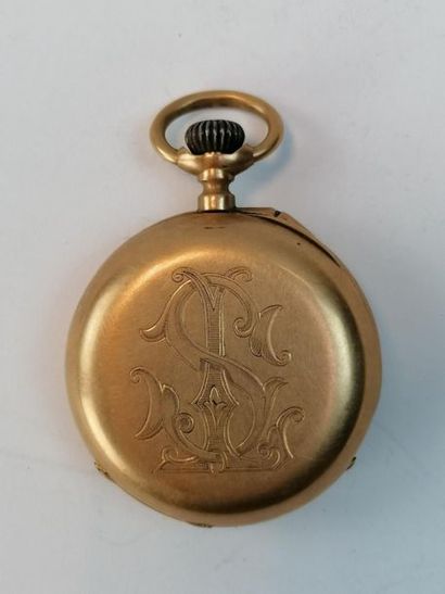 Gusset watch in yellow gold with ST monogram...