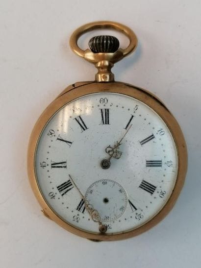 Gusset watch in yellow gold with ST monogram...
