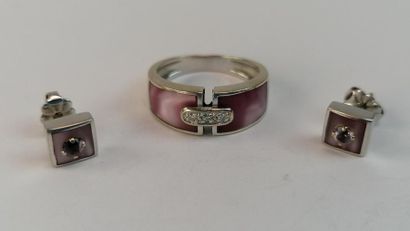 CLOZEAU- Set in white gold comprising a ring...