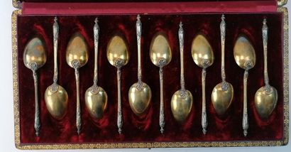 Continuation of 12 small spoons in vermeil....
