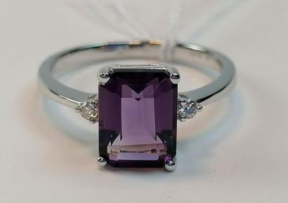 750/1000th white gold ring set with a 2.25...