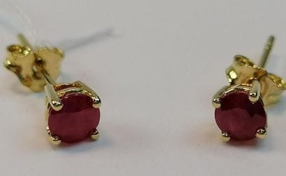Pair of yellow gold earrings decorated with...