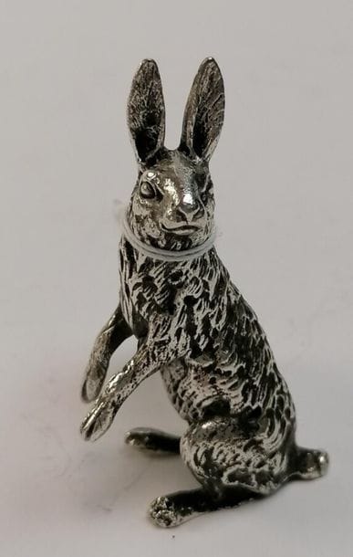 Hare sitting silver 1st title hallmark Minerva....