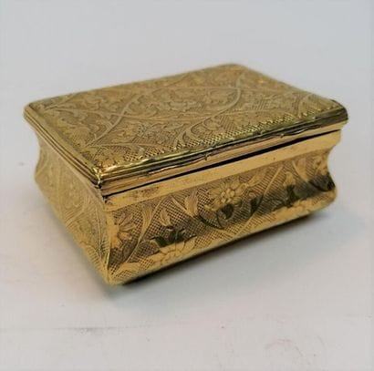 Golden yellow metal box. Late 18th-early...