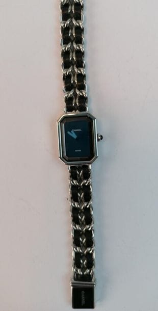CHANEL- Small metal and leather lady's w...