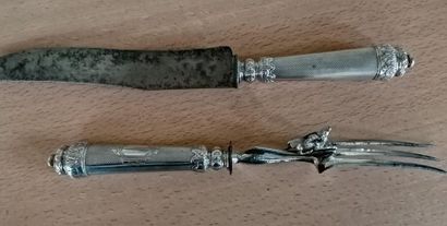 Silver plated game cutlery with metal blade...