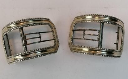 Pair of silver shoe buckles. 18th century....