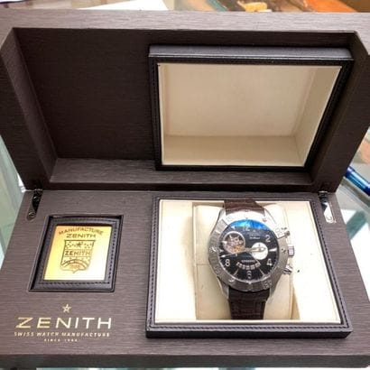 ZENITH - Men's stainless steel watch with...