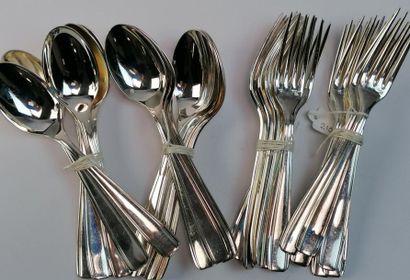 12 silver plated metal lunch place settings...