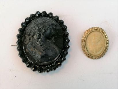 2 limestone and jai stone cameos with a young...