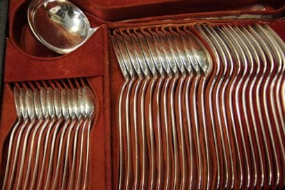 CHRISTOFLE- Silver plated metal cutlery set...