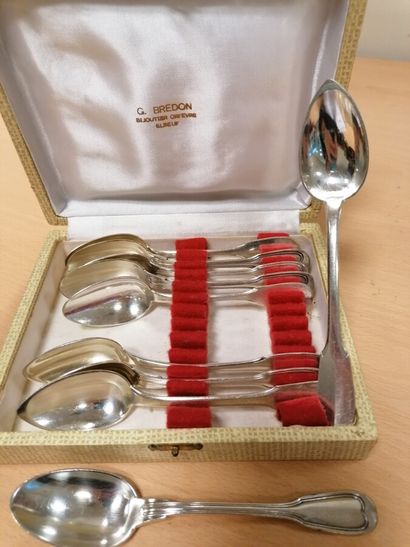 10 small spoons in silver plated metal
