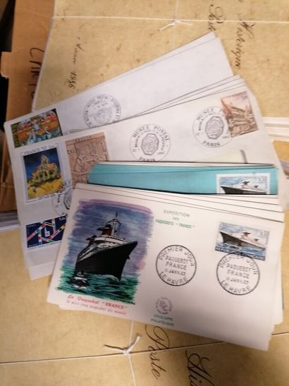 set of stamps in albums