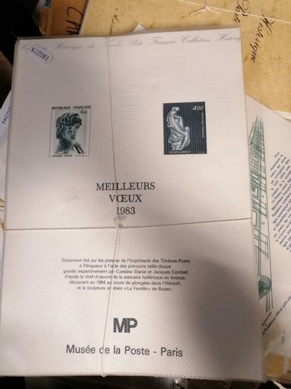 set of stamps in albums