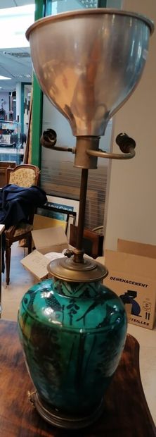 Vase North Africa mounted in lamp in ceramic...