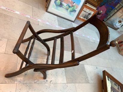 folding chair in natural wood XIXth century...