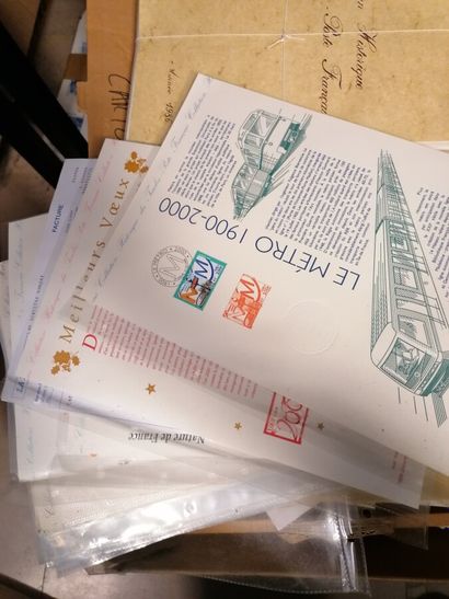 set of stamps in albums