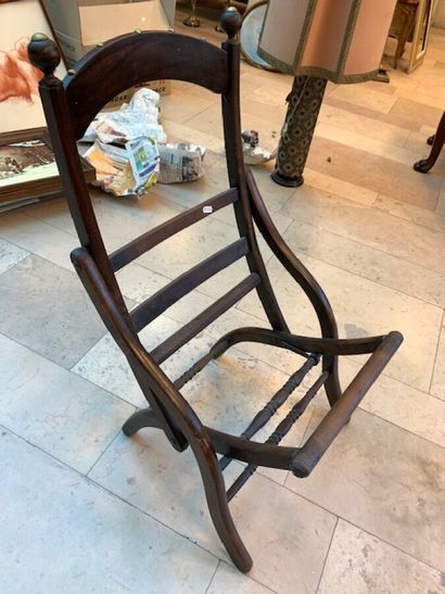 folding chair in natural wood XIXth century...