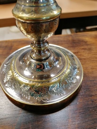 Pair of Louis Philippe silver plated brass...