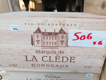 6 bt Marquis de la Clède red 2018 Bordeaux...