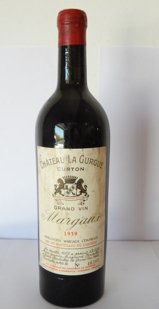 1 bt chateau La Gurgue Margaux 1959 (LB,...