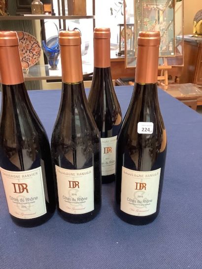 4 bt Côtes du Rhône vin gourmand Dauvergne...