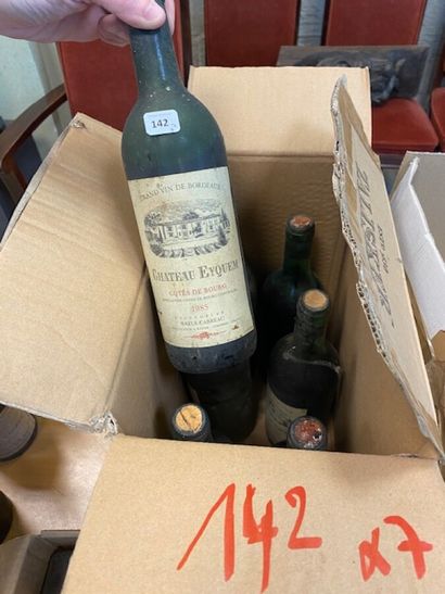 7 bt chateau Eyquem 1985 Côtes de Bourg (low,...