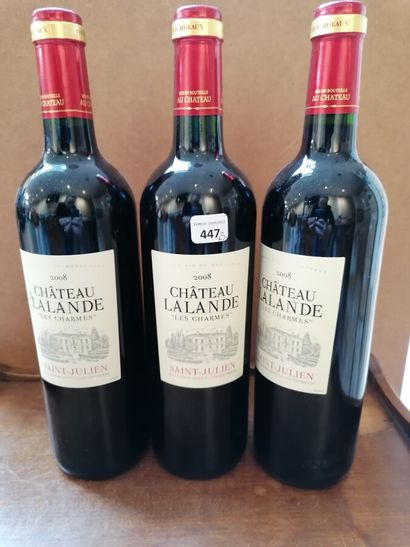 3 bt chateau Lalande cuvée Les Charmes 2008...