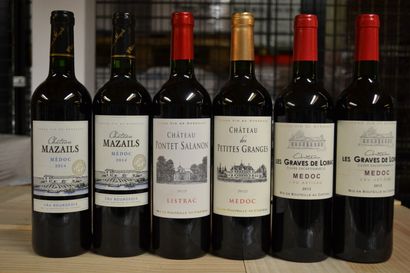 LOT OF 6 BT CPT: 2 cats Mazails 2014 Médoc,...