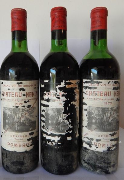 3 Château Nénin Pomerol 1970 (étiquettes...