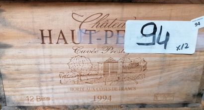 12 bt chateau Haut Pelan 1994 Côte de Franc...