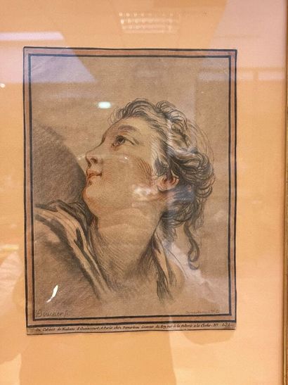 2 gravures anciennes d'après BOUCHER, procédé...