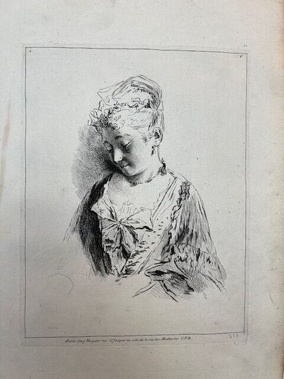 Ensemble de 11 gravures à la manière de la...