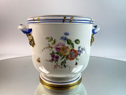 SEVRES- Rafraîchissoir en porcelaine à décor...