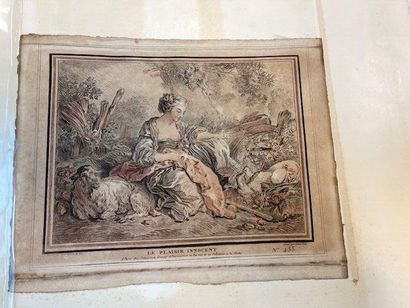 Ensemble de 11 gravures à la manière de la...