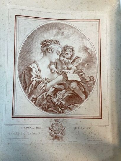 Ensemble de 11 gravures à la manière de la...