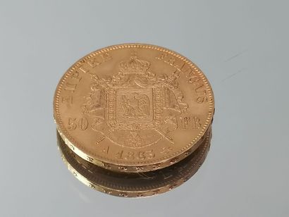 1 pièce de 50F or 1865 A Nap III