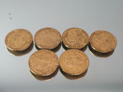 6 pièces de 20F or République