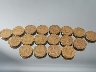 18 pièces de 20F or Napoléon III