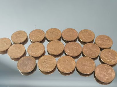 18 pièces de 20F or au coq
