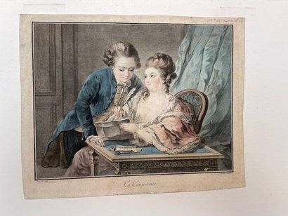Ensemble de 11 gravures à la manière de la...