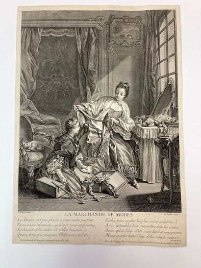 Ensemble de 11 gravures à la manière de la...