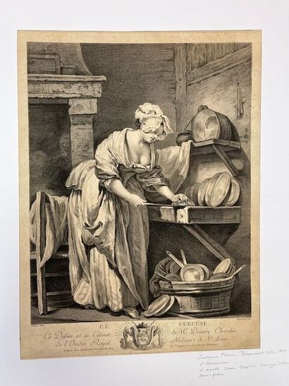 Ensemble de 11 gravures à la manière de la...
