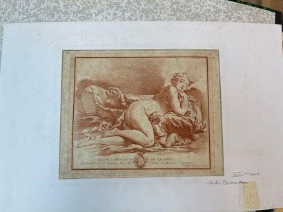 Ensemble de 11 gravures à la manière de la...