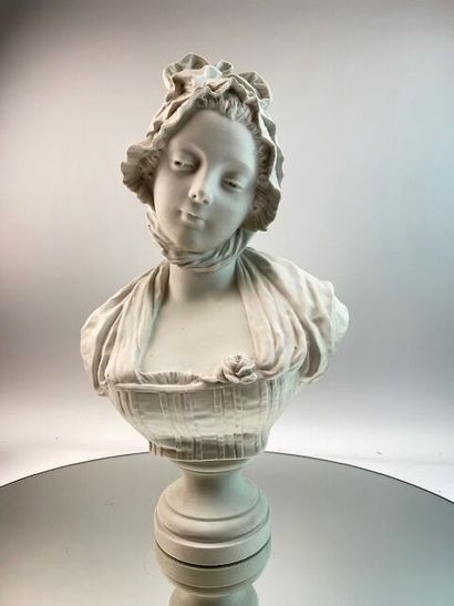 G. LEVY 

Buste de jeune fille au bonnet...
