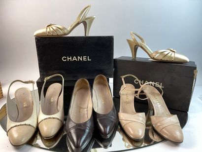 CHANEL- Lot comprenant :

Paire d'escarpins...