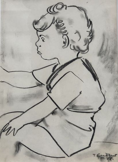 GERTLER Tibor ( 1903 / 1991 )
Portrait d'enfant.
Dessin...