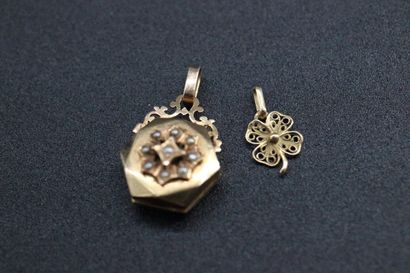Lot en or jaune comprenant un petit pendentif...